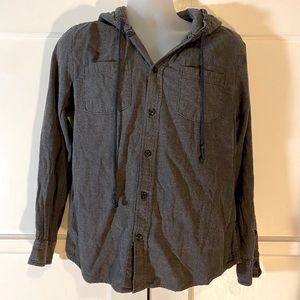 Quiksilver Gray Button Down Hoodie M